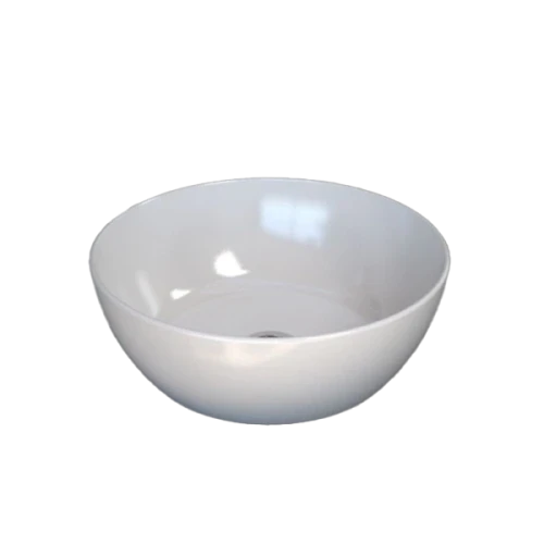 حوض مغسلة فوق الرف موديل د الخزف السعودي ابيض